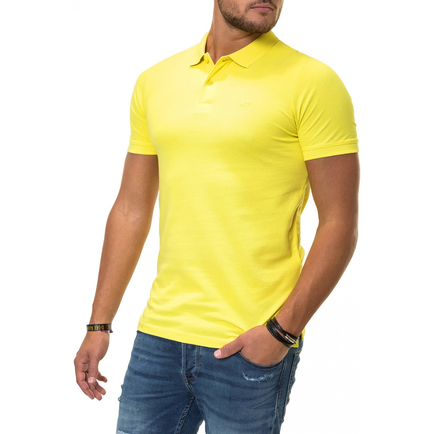 mens yellow polo t shirt