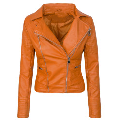 Womens Leatherette Jacket Lingua Yellow