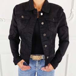 Womens Denim Jacket Nadia Black